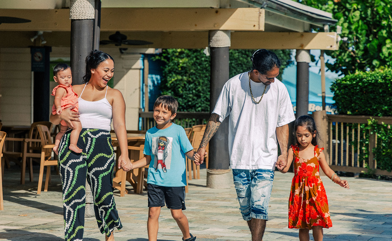 Guests having fun with a Dolphin