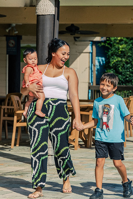 Guests having fun with a Dolphin