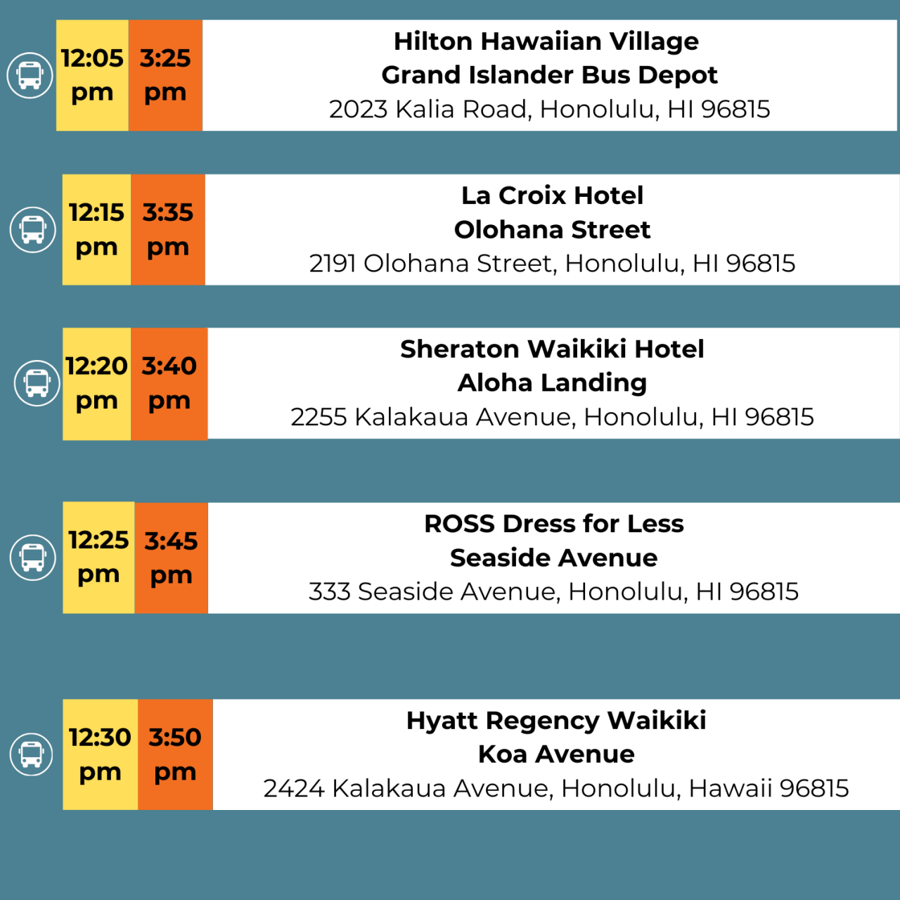 Transportation Schedule